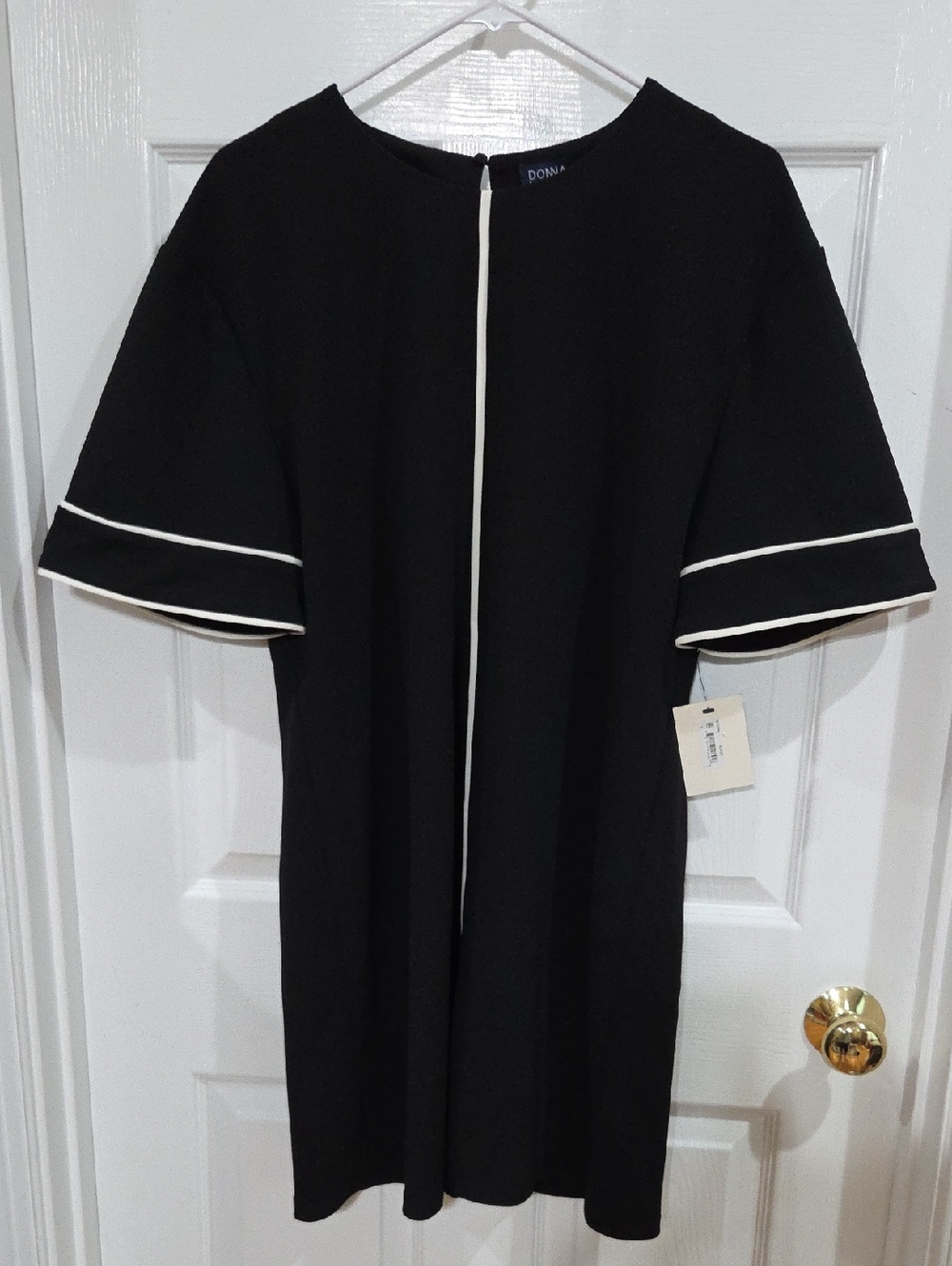 Donna Morgan Black Dress with White Trim